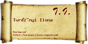 Turányi Ilona névjegykártya