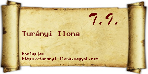 Turányi Ilona névjegykártya